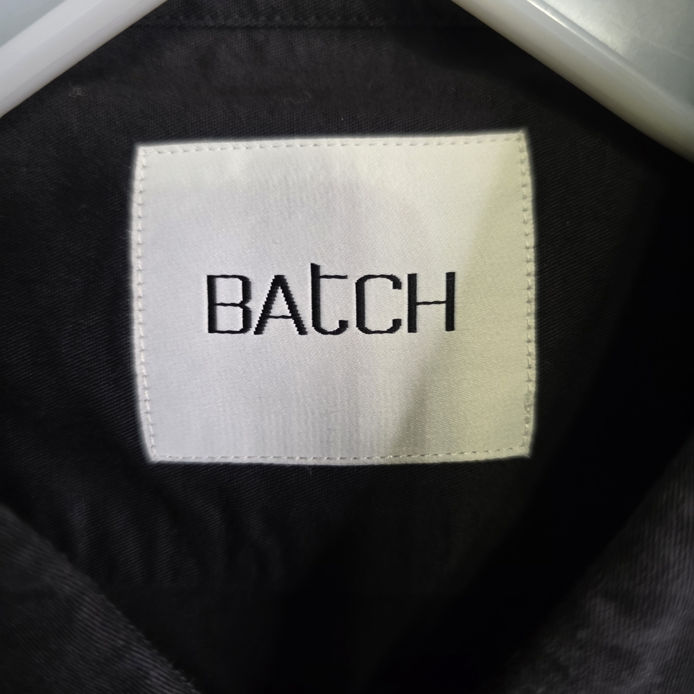 Batch Mens Long Sleeve Black Casual Button Down Shirt - Picture 2 of 7
